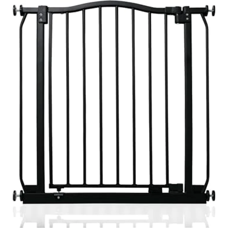 Safetots Treppenschutzgitter mit gebogenem oberen Teil, 71cm - 80cm, Mattschwarz, Treppenschutzgitter mit Druckbefestigung, Babygitter für Türen – Bild 2