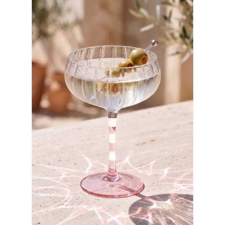 Hermia Concept 'BRD0155 - 4'lü' Eisbecher-Set (4-teilig), Rosa / Weiß, 11 x 11 x 15 cm, 240 ml