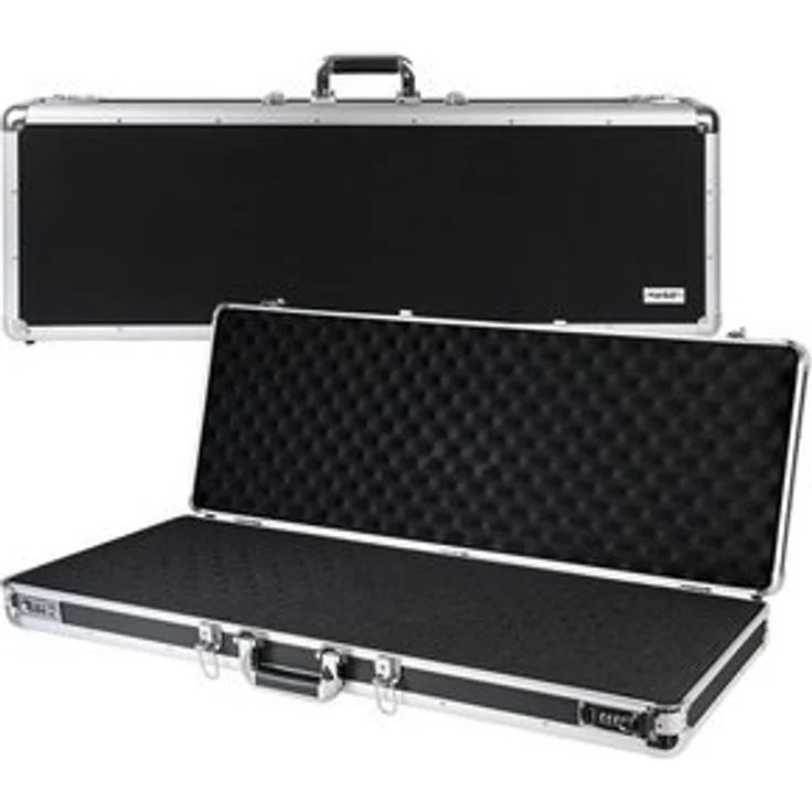 HMF Aufbewahrungsbox Gewehrkoffer, Alu Waffenkoffer mit Rasterschaumstoff, 96 x 36 x 12 cm, schwarz – Bild 6