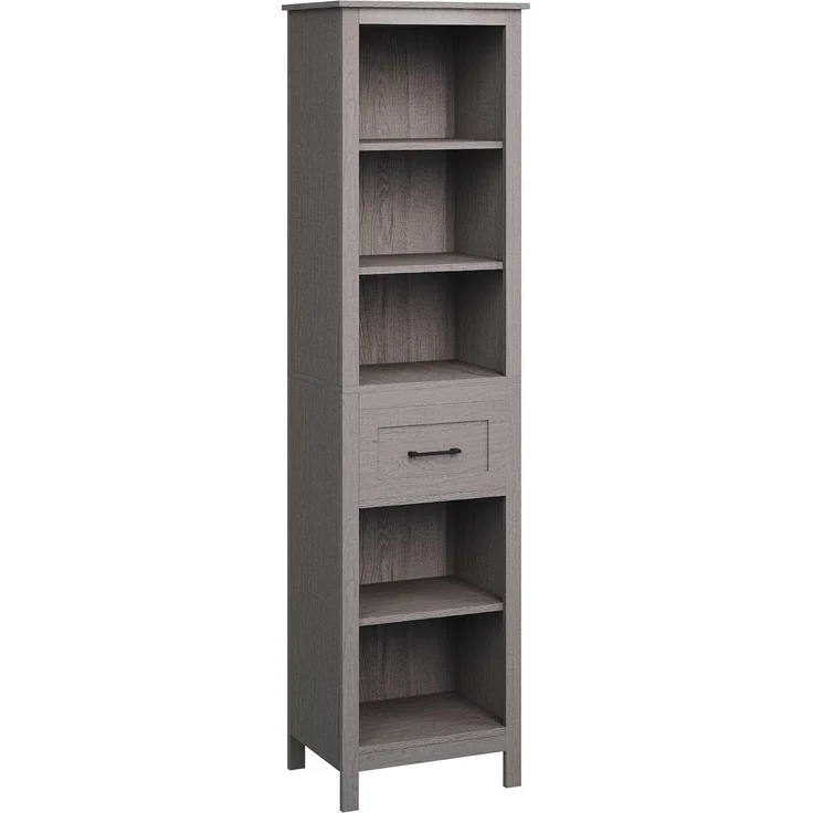 Homfa Hochschrank Badezimmerschrank, Badschrank schmal, 180cm hoch, weiß – Bild 7