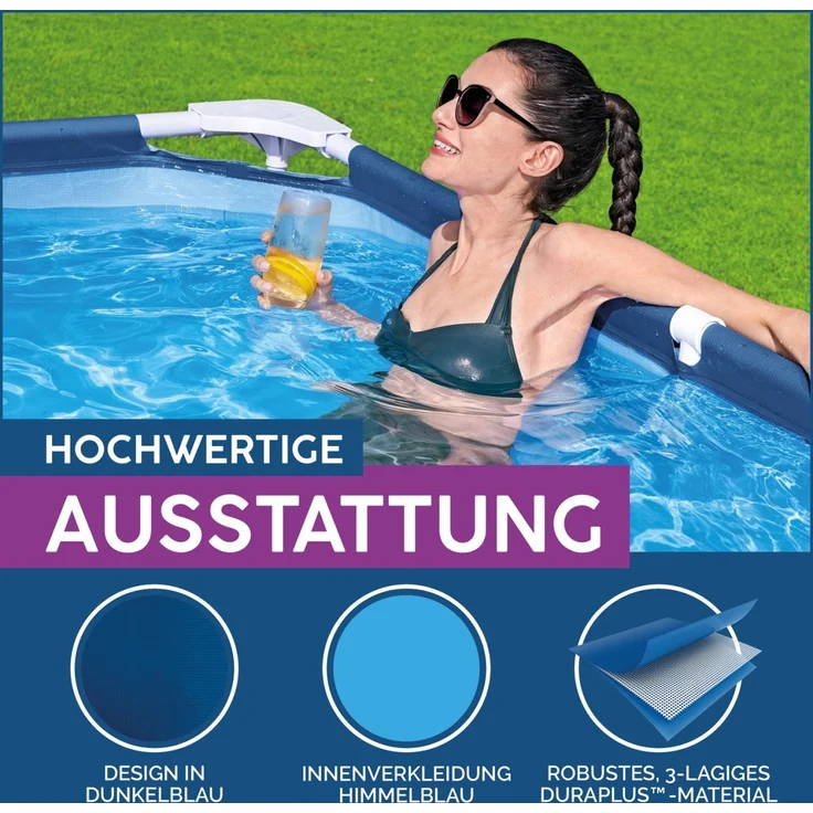 Bestway Steel Pro Frame Pool ohne Pumpe 300 x 201 x 66 cm, dunkelblau, eckig – Bild 5