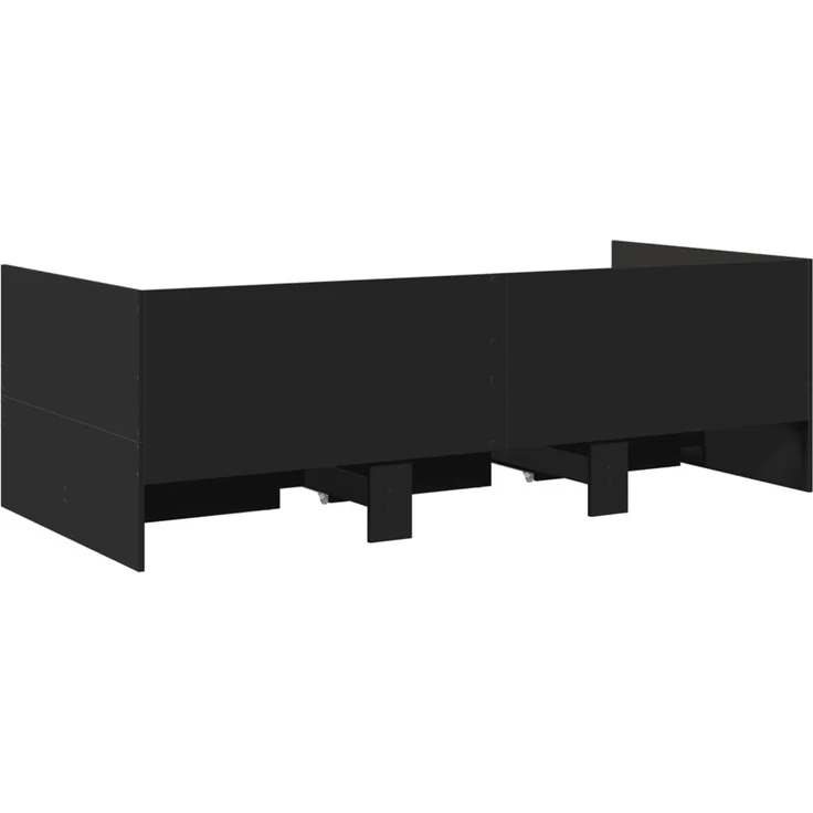 vidaXL Tagesbett mit Schubladen ohne Matratze Schwarz 75x190 cm 3280833 – Bild 6