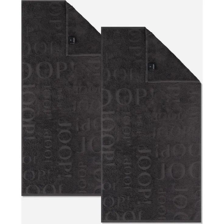 JOOP! Handtuch 2 Stück Joop! Handtuch Selection 1711-740 anthrazit 50x100, Walkfrottier (Spar-Set, 2-St), 100% Baumwolle