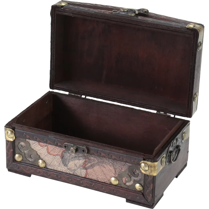 HMF Schatzkiste Handgefertigte Schmuckschatulle aus Holz, dekorative Holzkiste 17 x 10 x 9 cm Kolumbien – Bild 2