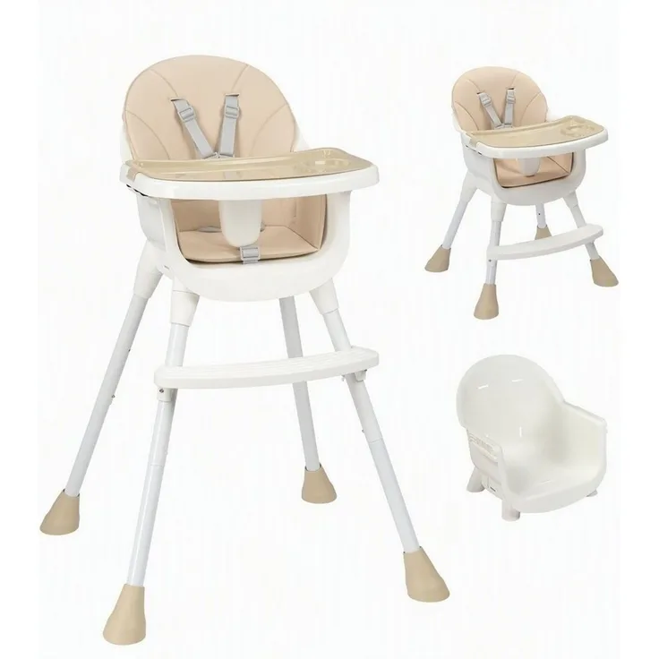 LALAHO Kinderstuhl 2-in-1 Babyhochstuhl Esszimmerstuhl mit Esstablett, Abnehmbares Tablett, Sicherheitsgurt, Einstellbare Höhe