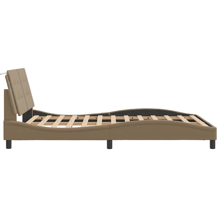 Einzelbettgestell Design für Erwachsene ohne Matratze Cappuccino-Braun 120x200 cm Kunstleder d4231e – Bild 5