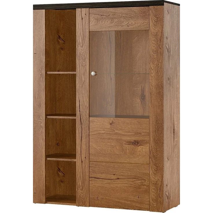 Home affaire Vitrine Larona, zeitlose Glasvitirne, Hochschrank Höhe 145 cm Stauraumvitrine mit dekorativer Rahmenoptik – Bild 1