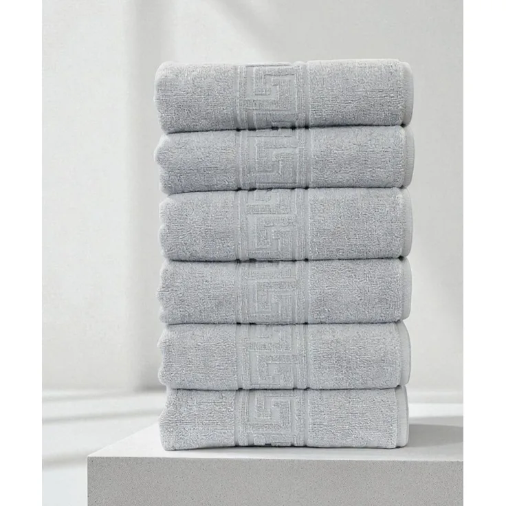 Mijolnir 'Greek - Grey' Handtuchset (6-teilig), Grau, 50 x 90 cm