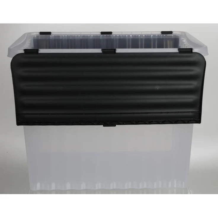 7x Wellenboxen 88L 60x45x45cm Deckel Transparent Aufbewahrung Spielzeugkiste – Bild 10