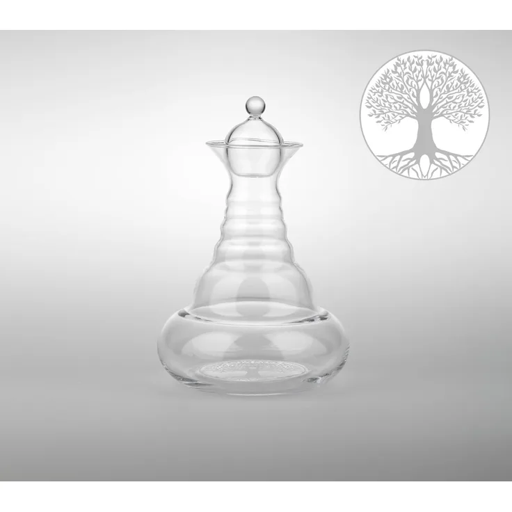 Karaffe Alladin 1,3l Lasergravur - Lebensbaum - mundgeblasen