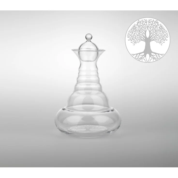 Karaffe Alladin 1,3l Lasergravur - Lebensbaum - mundgeblasen