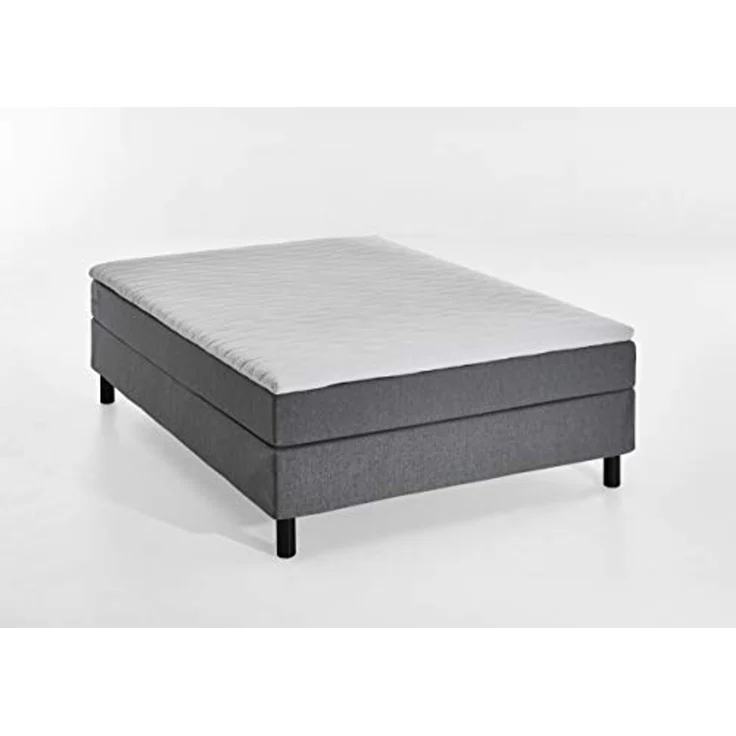 Atlantic Home Collection Happy Boxbett ohne Kopfteil, Bonellfederkern-Matratze, Härtegrad H2, Stoff, Grau, 120x200 – Bild 3