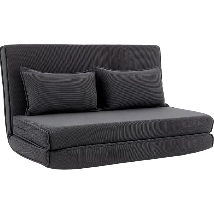 CHICFURN Bettbank 135x74x88 cm mit verstellbarer Rückenlehne und Cordbezug Dunkelgrau – Bild 6