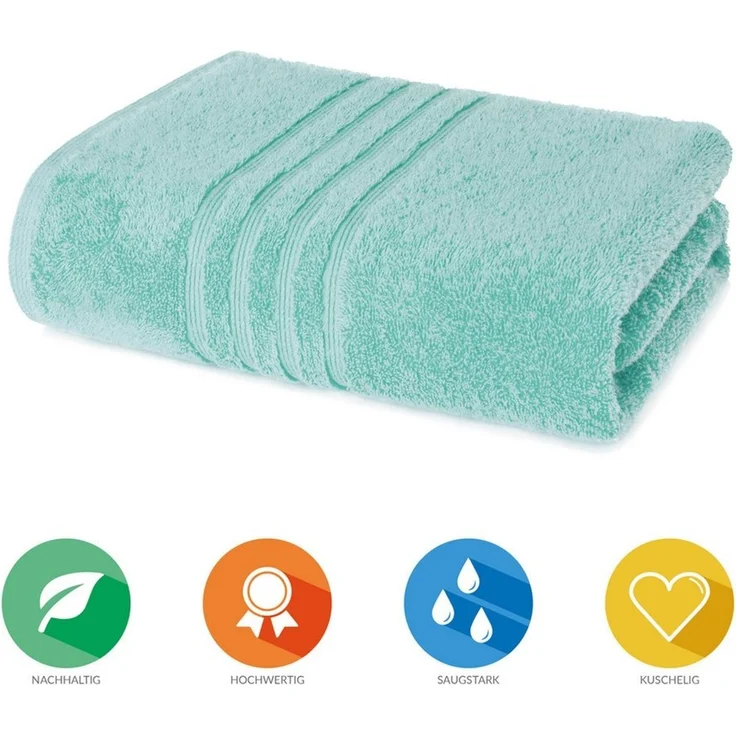 Lavea Badetuch Bali Duschtuch 100x150 cm Duschtuch 70x140 cm, Weiches Bio-Baumwollfrottee (1-St), Handtuch, GOTS-zertifiziert, extra saugstark mit 500g/m² – Bild 2