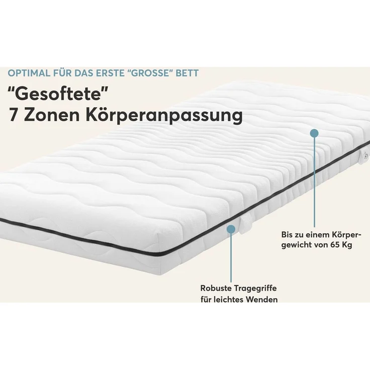 Kaltschaummatratze Kinder- und Jugendmatratze Softwelle Härtegra.., RAVENSBERGER Matratzen, 16 cm hoch, Härtegrad H1/H2 (RG 30) 80x200 cm mit PES Bezug – Bild 4