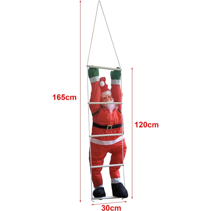 Weihnachtsmann auf Leiter 165cm [en. casa] – Bild 2