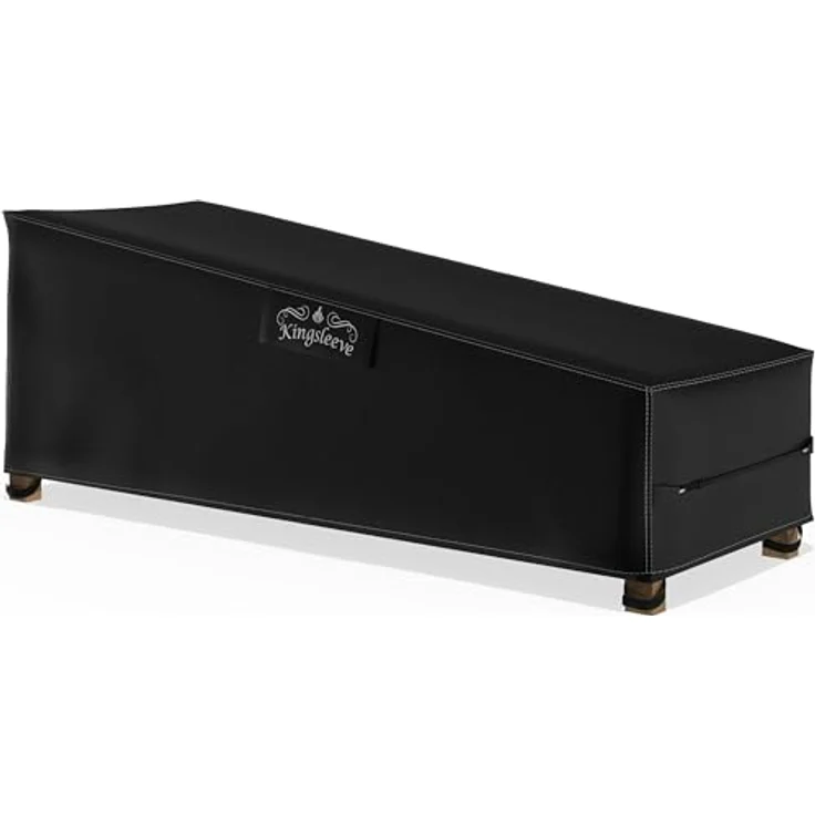 Kingsleeve Gartenmöbel-Schutzhülle, Wasserdicht und Winterfest, Abdeckplane für Sonnenliege, 200x75x40/70 cm, Schwarz – Bild 1