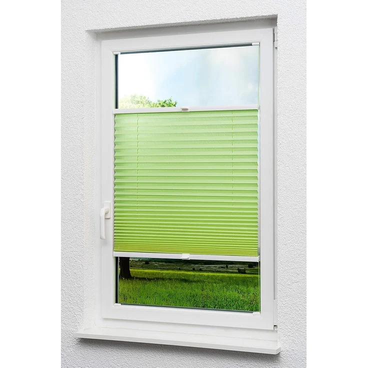 Lysel - Qualitätsplissee Crush Tageslicht maigrün - Plissee in der Größe (BxH) 120cm * 130cm