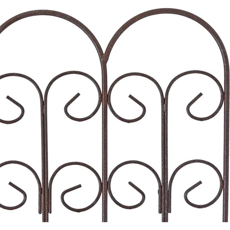 Schmuckzaun Metallzaun Gartenzaun 41x46 cm Zaunelemente 4er Set erweiterbar Rost – Bild 4