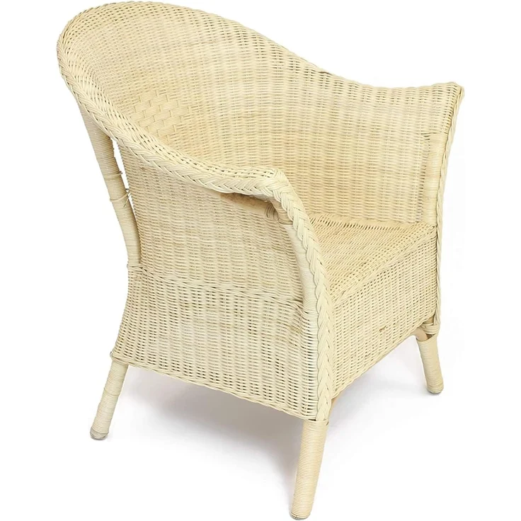 Dekoleidenschaft Rattanstuhl Rattansessel, natur lackiert, 4 verschiedene Modelle, Korbsessel, Balkonmöbel mit Komfort Sitzhöhe, Cocktailsessel, Gartenmöbel – Bild 6