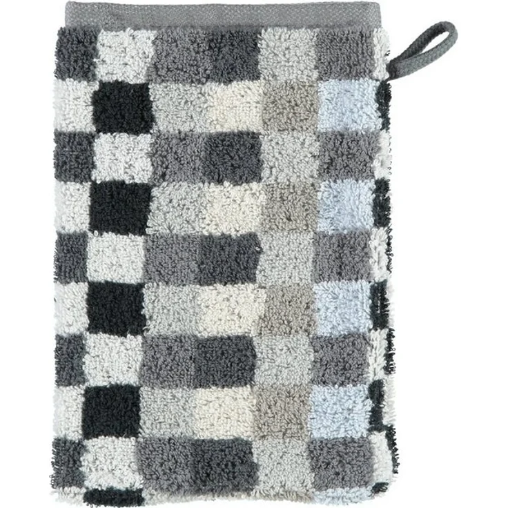 Cawö Waschhandschuh Waschhandschuh "Unique Karo" 2er-Pack, Frottier (2-St), Walk-Frottier Karo – Bild 2