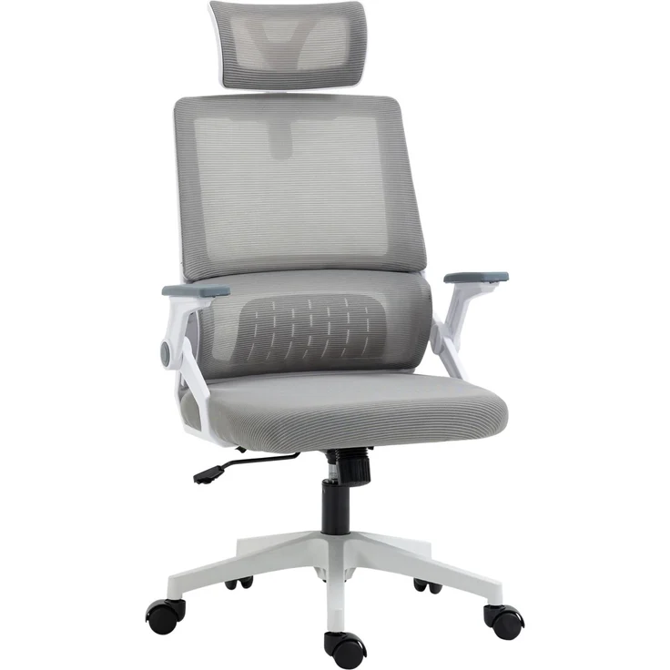 Bürostuhl 58 x 61 x 102–119 cm in Grau mit verstellbarer Kopfstütze und Wippfunktion – Bild 6