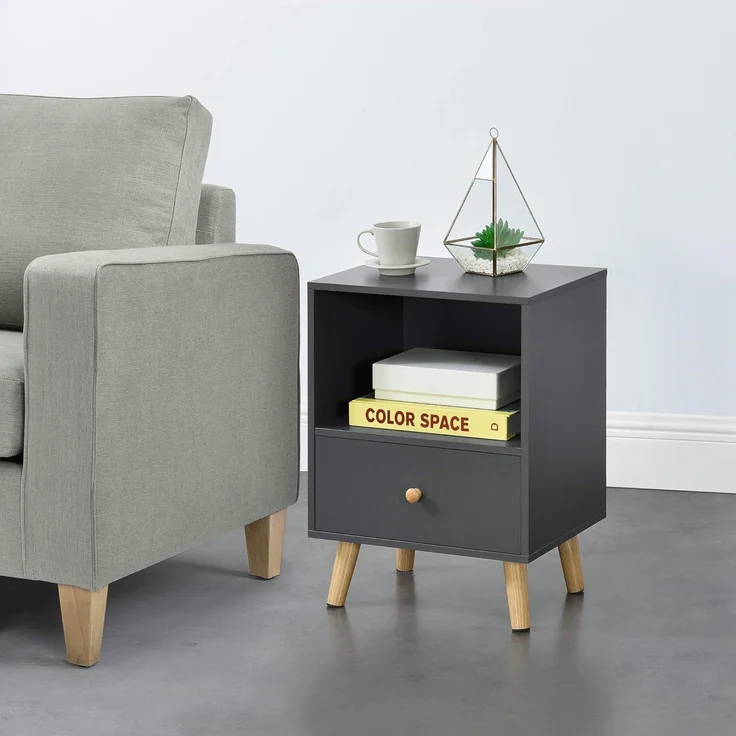 Beistelltisch Sundsvall 2er Set Dunkelgrau [en. casa] – Bild 2