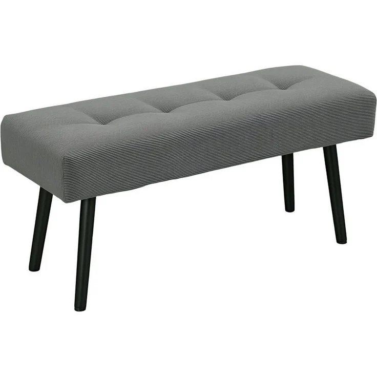 HOMCOM Polsterbank Sitzbank mit Cordbezug, Metallbeinen, Flurmöbel, 220 kg belastbar (Schuhbank, 1-St, getuftete Bettbank), für Schlafzimmer, Wohnzimmer, Flur 100 x 36 x 45 cm Grau – Bild 2