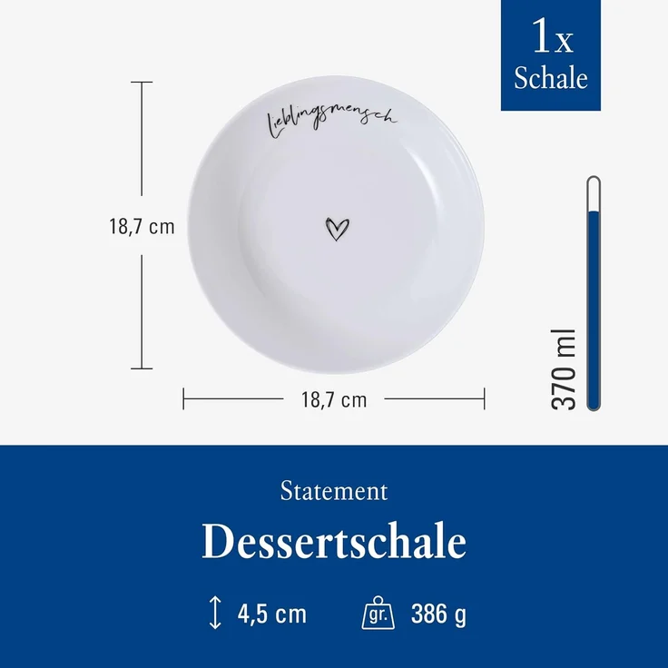 Villeroy & Boch Statement Schale flach Lieblingsmensch – Bild 1