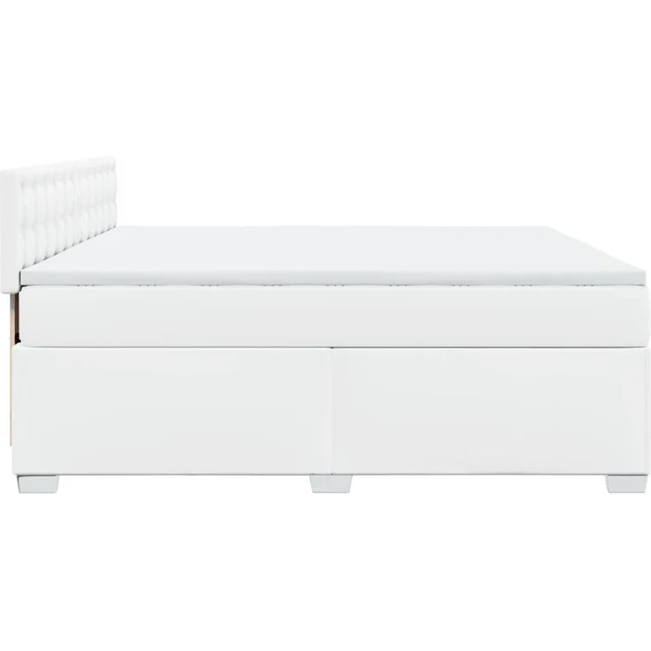 vidaXL Boxspringbett mit Matratze Weiß 180x200 cm Kunstleder 3288433 – Bild 11