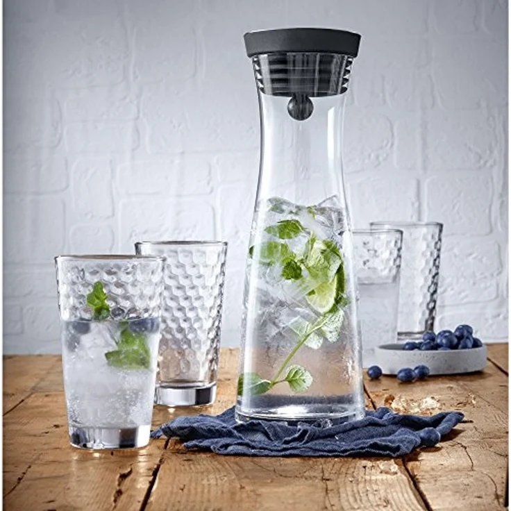 WMF Wasserkaraffe Basic Set Wasserkaraffe mit 4 Gläsern, (1x Glaskaraffe (Füllmenge 1,0 l, Höhe 29 cm), 4x Trinkglas (Füllmenge 275 ml, Höhe 14 cm), 5-tlg, 1x Glaskaraffe (1,0 l, Höhe 29 cm), 4x Trinkglas (275 ml, Höhe 14 cm) – Bild 7