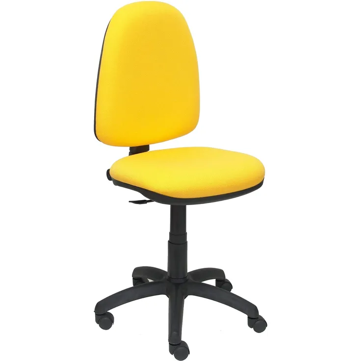 PIQUERAS Y CRESPO Modell 04CP Ergonomischer Bürostuhl mit Permanentkontaktmechanik und höhenverstellbar Sitz und Rücken gepolstert in Stoff BALI gelb