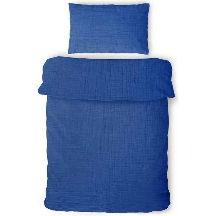 Laynenburg Kinderbettwäsche Musselin 2 teilig aus 100% Baumwolle in 100x135 cm + 40x60 cm, atmungsaktiv & bügelfrei – 3 lagig mit Reißverschluss & Haltebändern – Bild 4
