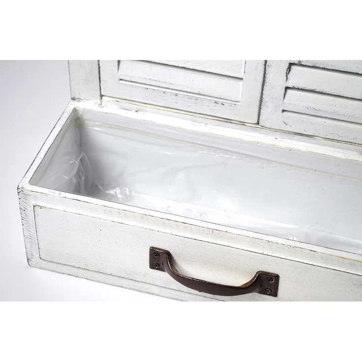 Kobolo Dekoobjekt Dekofenster mit Spiegel und Pflanzschale white – Bild 5