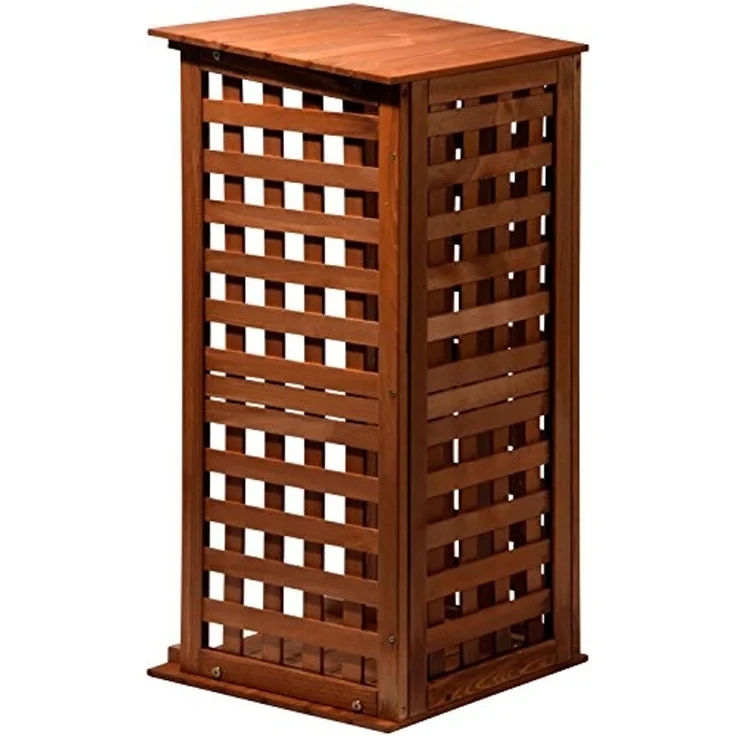 dobar® 29097FSC Kaminholzregal Kompakt | Brennholzregal Massivholz | Kleiner Kaminholzunterstand 0,08 m³ | Feuerholzregal für den Innenbereich | 39 x 39 x 85 cm | Braun – Bild 2