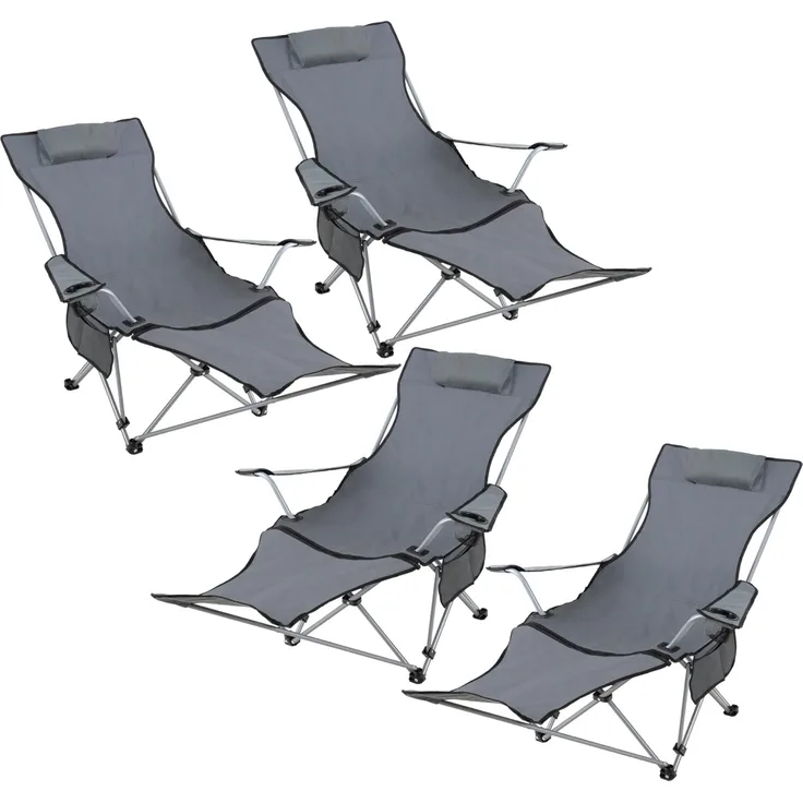 Stagecaptain Campingstuhl CSF-600 MKII Nick Campingsessel mit Fußstütze - Superbequem (4 St), Gartenstuhl faltbar, Anglerstuhl, Faltstuhl, Strandstuhl inkl. Tasche
