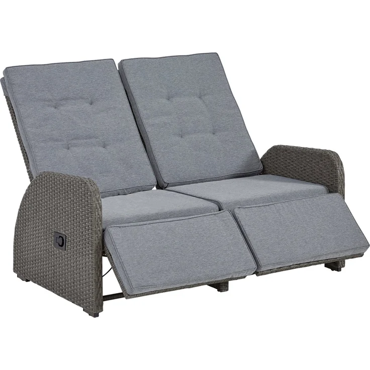 KONIFERA Gartenlounge-Set Vigo, (Set, 8-tlg, 2x Sessel, 1x 2er Sofa, 1x Tisch 120x60x60cm, inkl. Auflagen), Polyrattan, Aluminium, verstellbare Rückenlehne und Fußablage – Bild 3