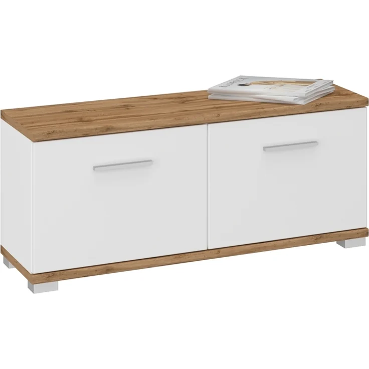 Garderoben-Set 6-teilig mit Garderobenschrank in weiß mit Eiche HUESCA-129 – Bild 4