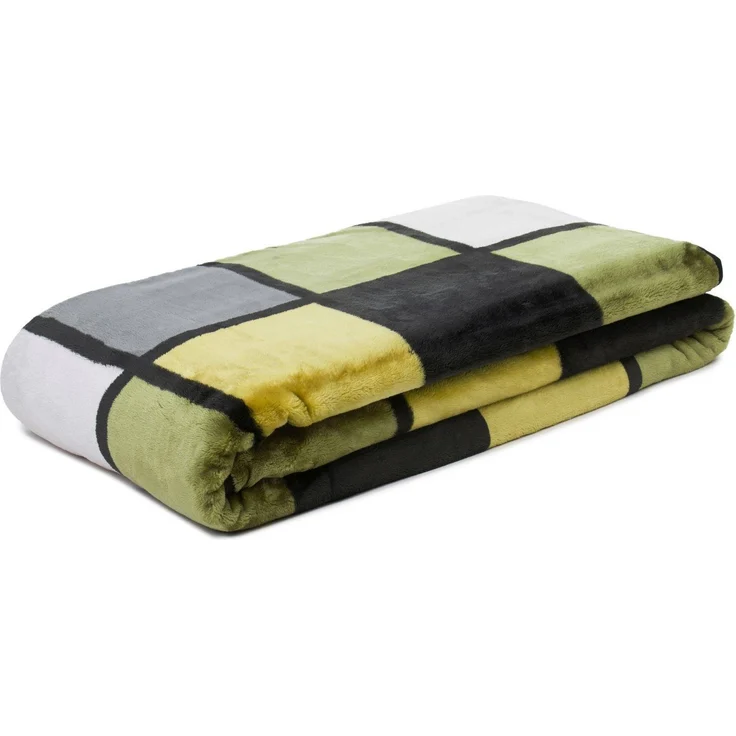 Gözze - Weiche Kuscheldecke, Cashmere Feeling, Hohes Stoffgewicht 500 g/m², Antigua, 150x200 cm - Grün/Anthrazit/Weiß – Bild 1