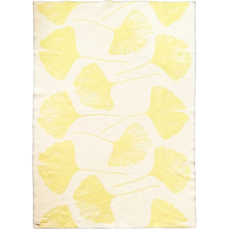 WoolOnly Wendedecke Wolldecke Plaid aus Norwegischer Wolle 130x200 cm (Ginkgo Vintage Lemon) – Bild 5