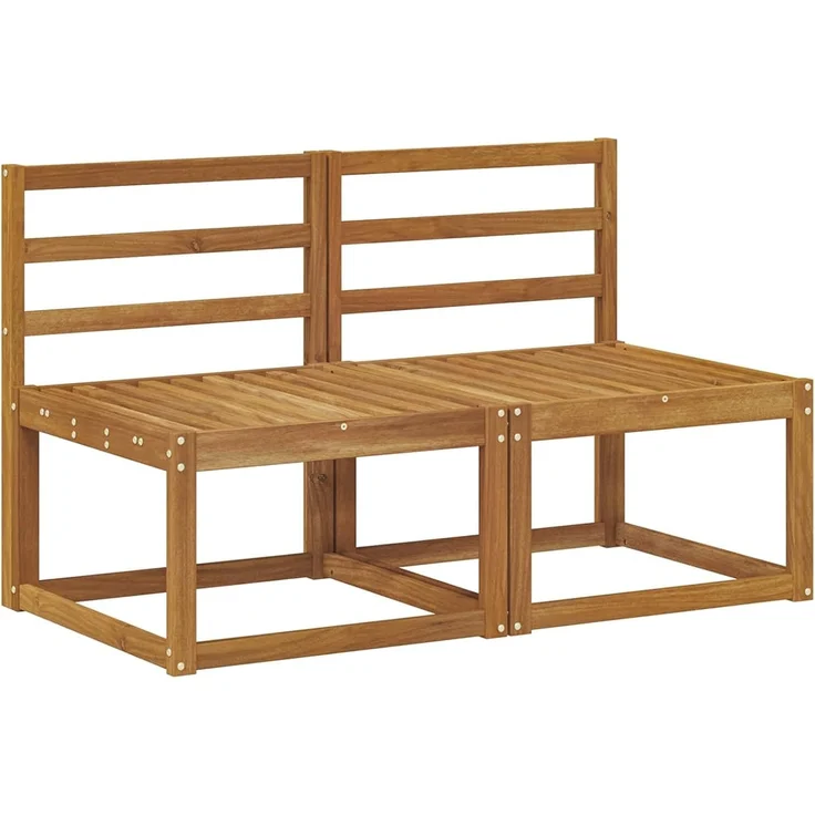 vidaXL 2 Stück Outdoor Mittelsofa Massivholz Akazie Natur 900458 – Bild 1