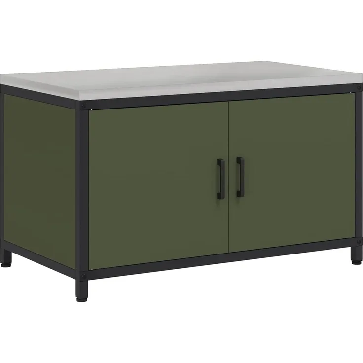 vidaXL Küchenaufbewahrung mit Regal Olive Grün 60 x 50 x 92 cm Stahl 874999