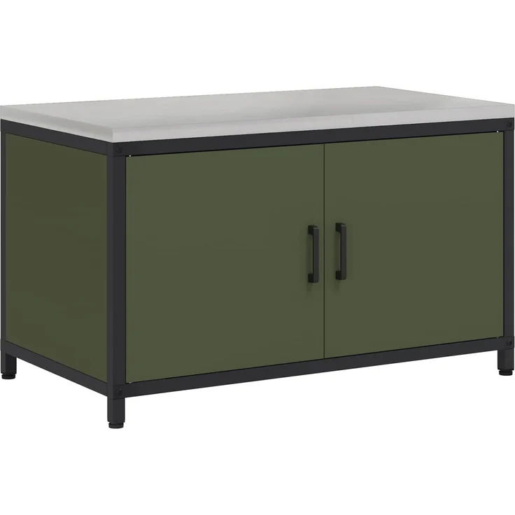 vidaXL Küchenaufbewahrung mit Regal Olive Grün 60 x 50 x 92 cm Stahl 874999 – Bild 1