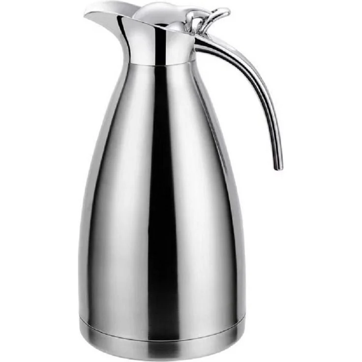 Thermoskanne Isolierkanne Kaffeekanne 2 Liter silber – Bild 2
