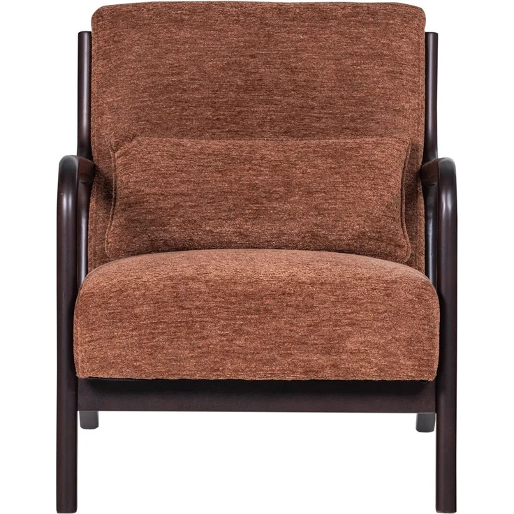 Sessel Mark - Chenille-Stoff Braun, Gestell Dunkelbraun – Bild 3