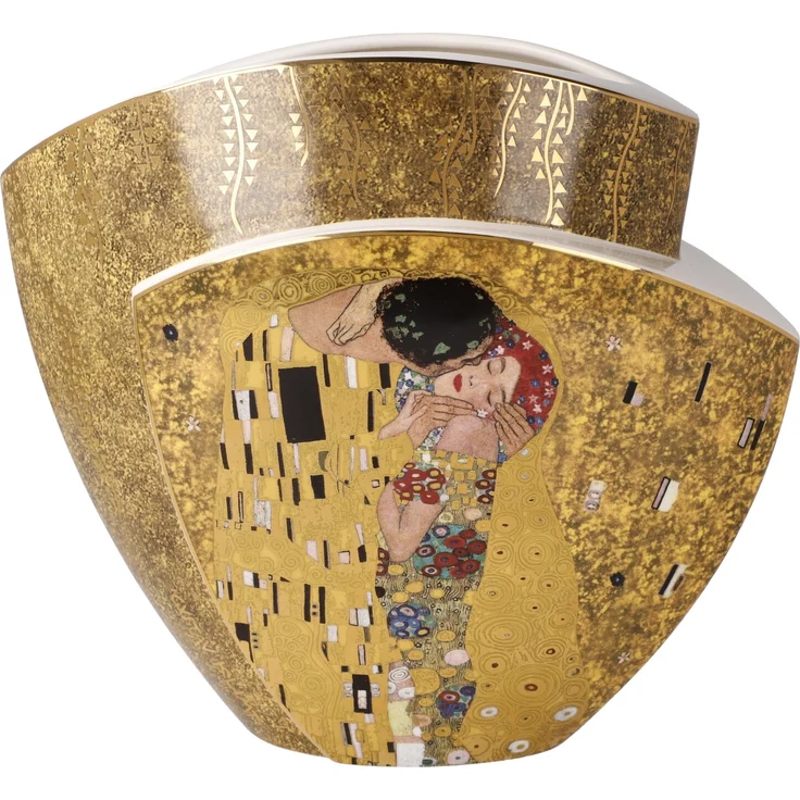 Goebel Tischvase Gustav Klimt - Der Kuss / Adele Bloch Bauer (1 St), Vase aus Porzellan, Höhe ca. 20 cm – Bild 1