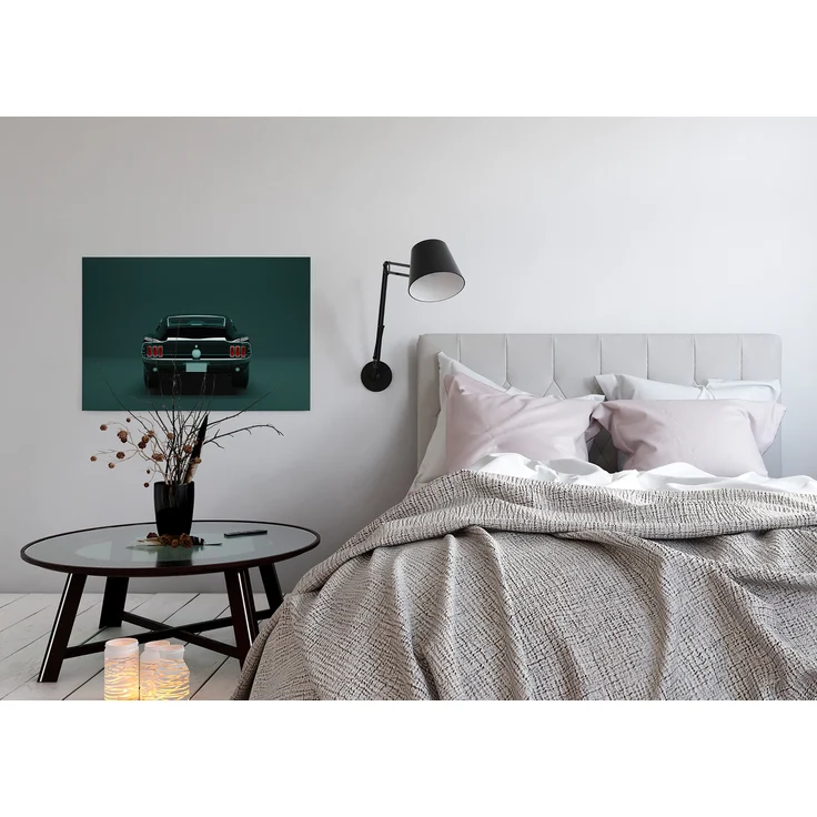 Leinwandbild Auto Ford Mustang Grün Schwarz 90x60 DD120413 Wandbild Leinwand – Bild 3