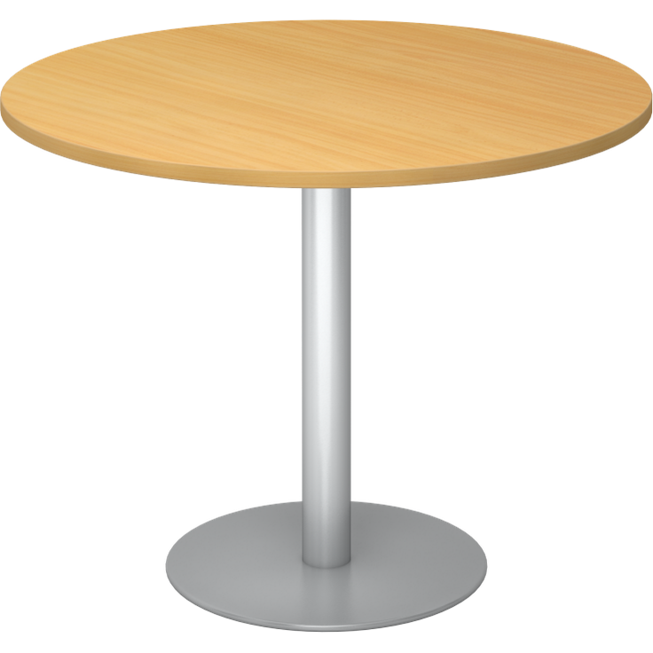 Besprechungstisch STF10 100cm Ø rund Buche Gestellfarbe: Silber