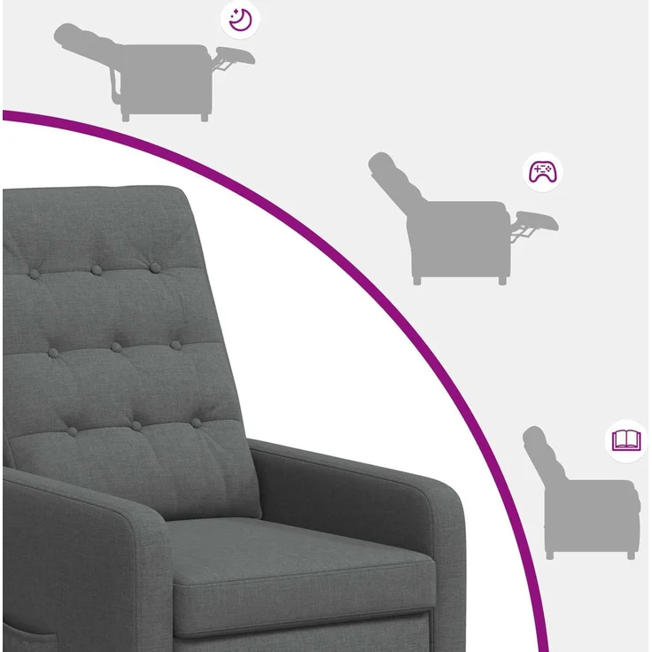 vidaXL Massagesessel mit Liegefunktion Dunkelgrau 65 x 93 x 102 cm 42051321 – Bild 11