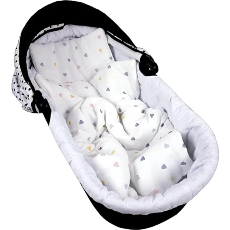 Babydecke BabyLux Babydecke Musselin Kinderwagendecke Kuscheldecke 75x60cm MPM, BabyLux, D4 Bunte Herzen MPM – Bild 6